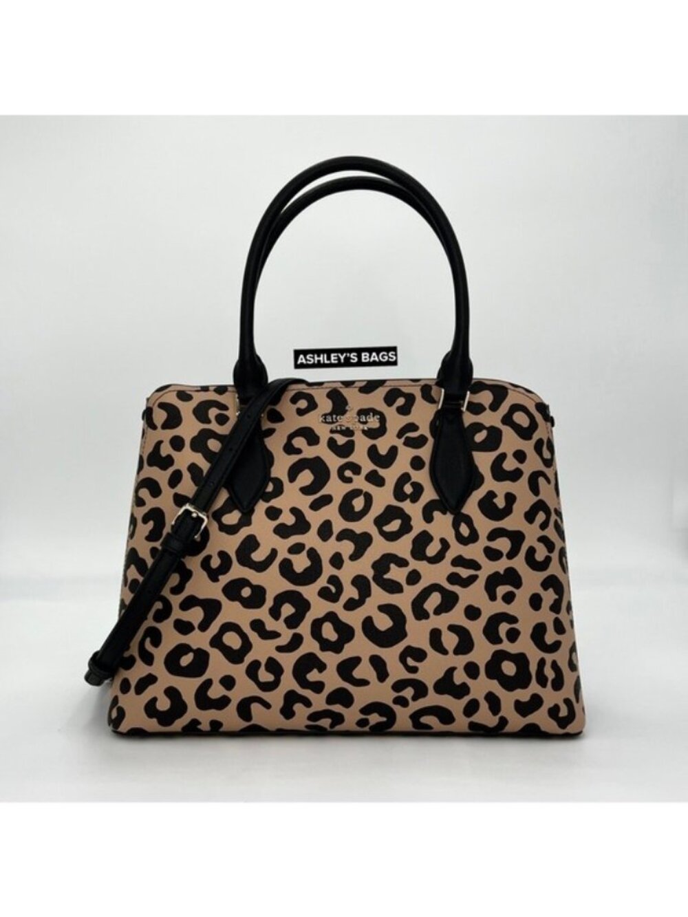 Kate Spade Darcy Leopard Cheetah Large Satchel Tote Crossbody